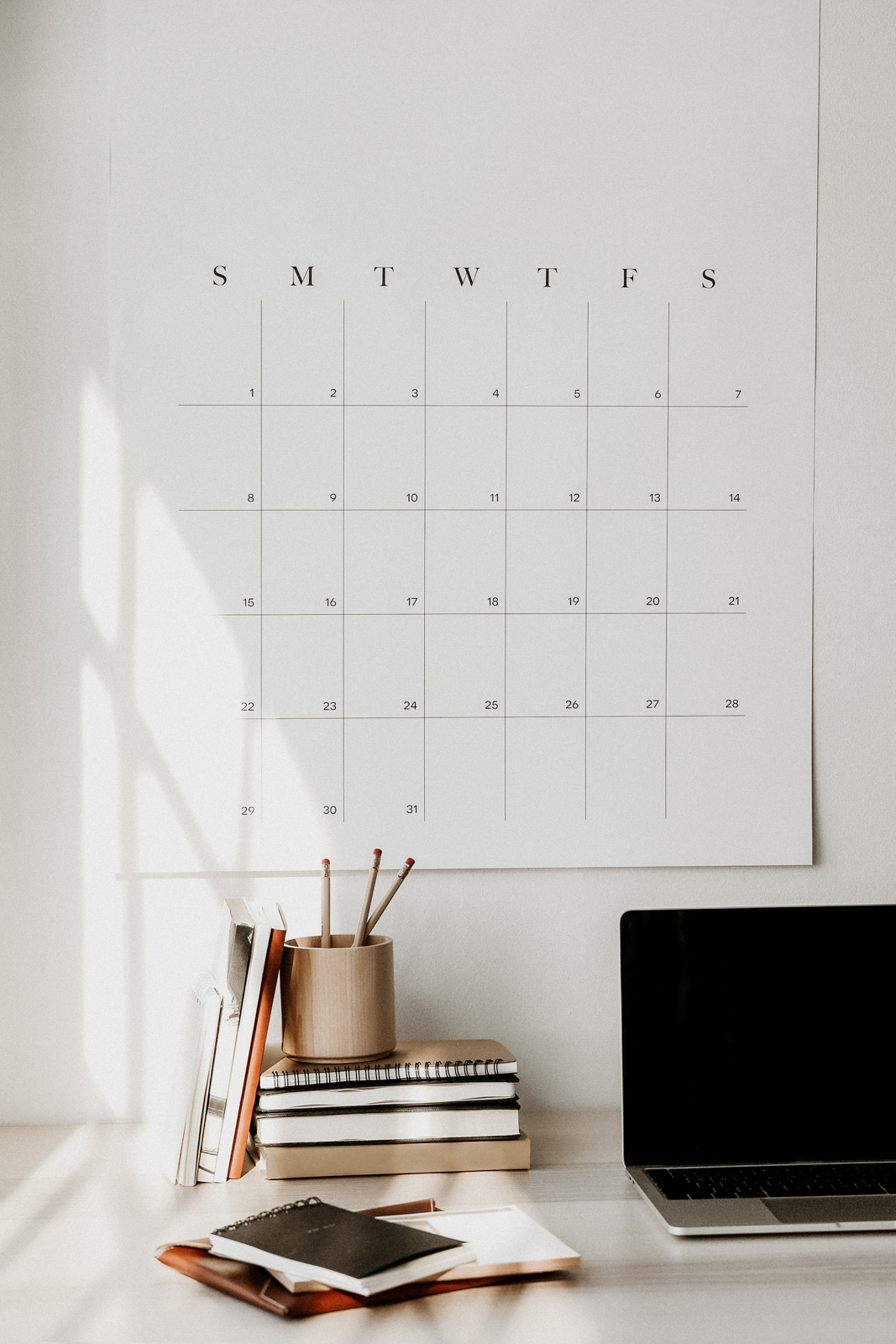 Wall calendar to schedule professional and personal prioritites